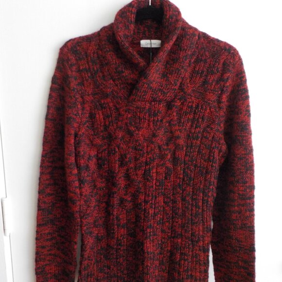 Calvin Klein Sweater - Pullover Collared, Red/Black - New NWT - Medium (556) - Picture 1 of 5